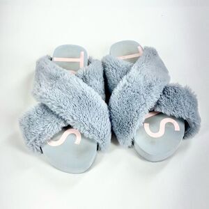 Tom’s Susie EVA grey faux fur sandals 8